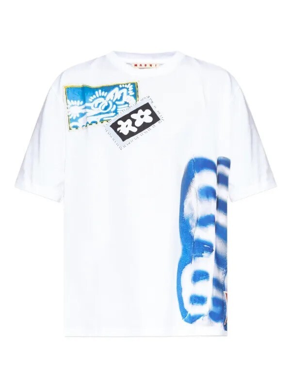 MARNI patchwork print T-shirt