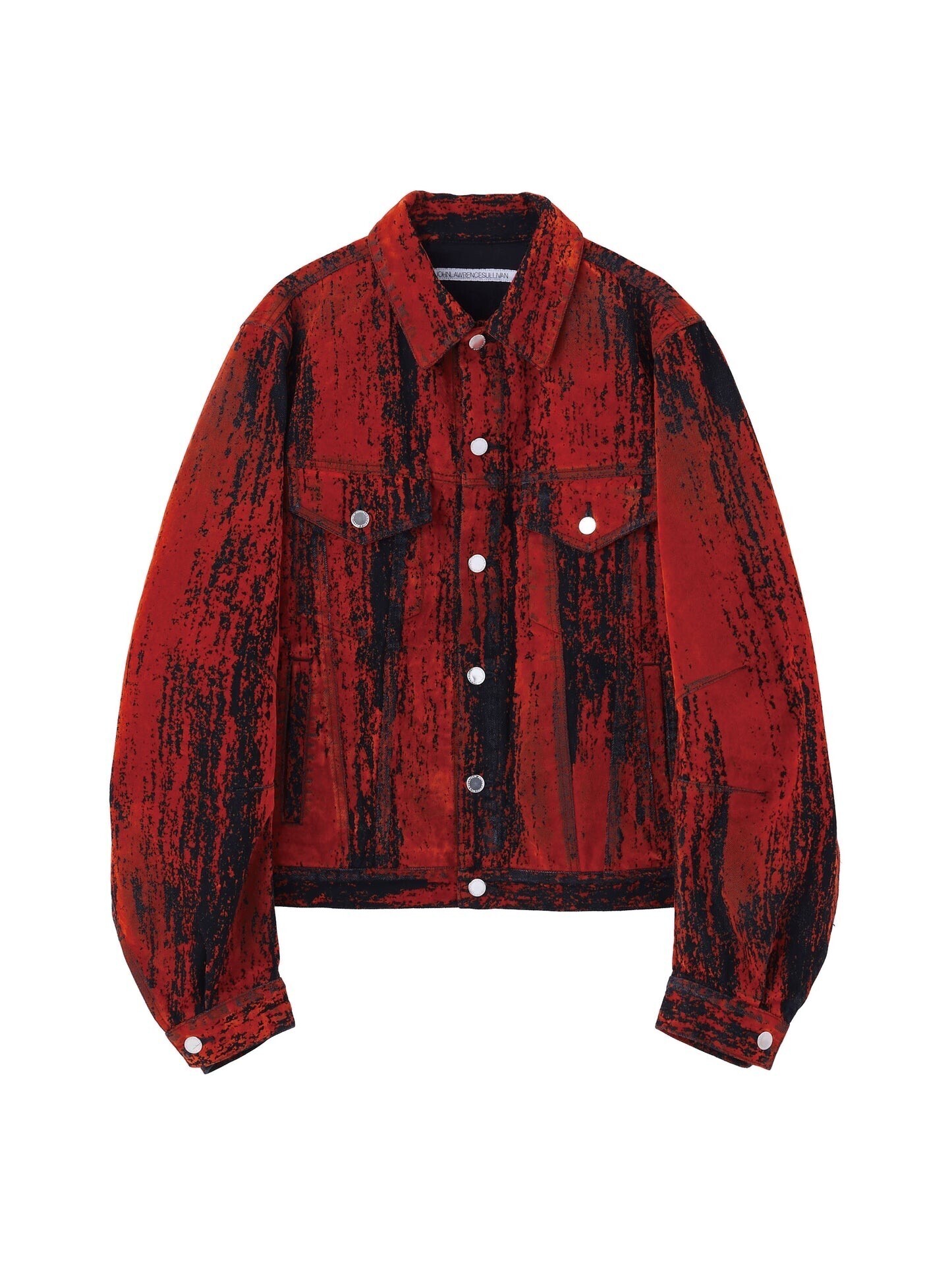 JOHN LAWRENCE SULLIVAN FLOCKED DENIM MASSIVE ROUNDED SLEEVE JACKET