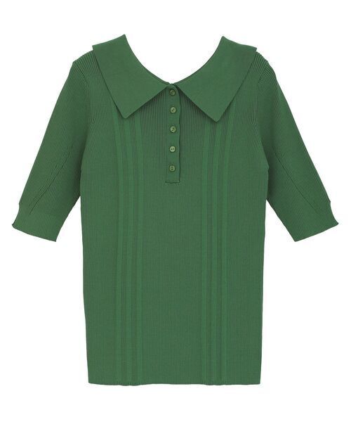 CRAFT STANDARD BOUTIQUE 半袖2WAYリブニットポロシャツ