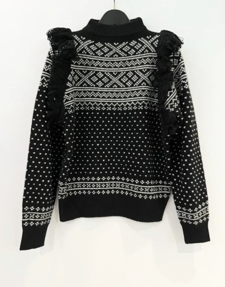 HYKE NORDIC FRINGE SWEATER