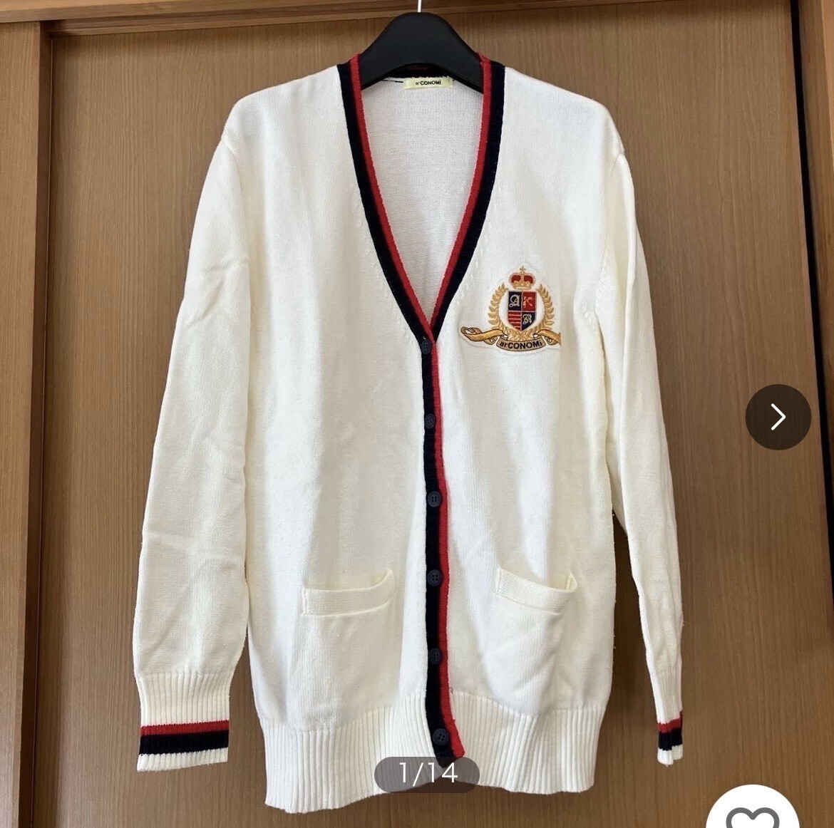 CONOMI スクールカーディガン エンブレム刺繍