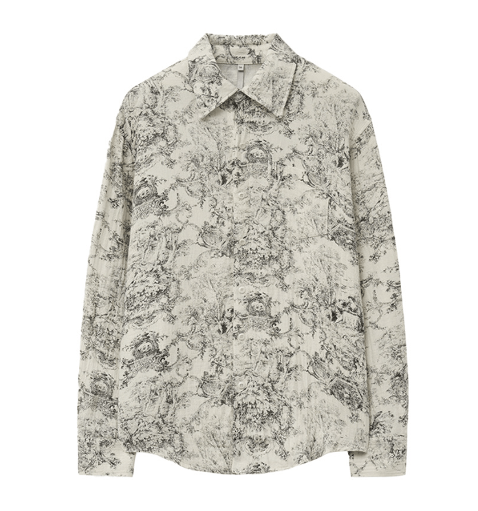 noirer NATURAL FLOWER CRINKLE SHIRT