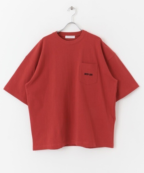 SENSE OF PLACE by URBAN RESEARCH 『ユニセックス』シシュウヘビーウエイトポケットTシャツ(5分袖)