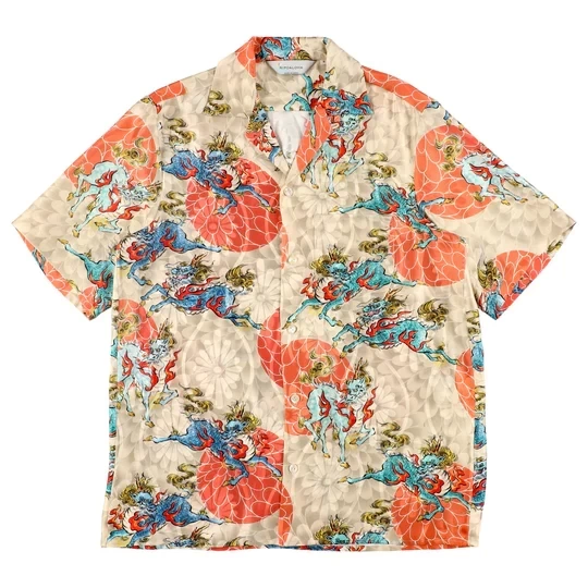 NIPOALOHA 〈QILIN AND CHRYSANTHEMUM〉Short Sleeve Shirt