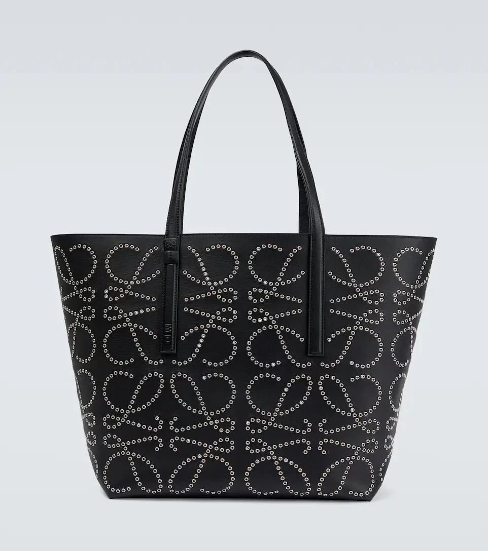 LOEWE Anagram studded leather tote