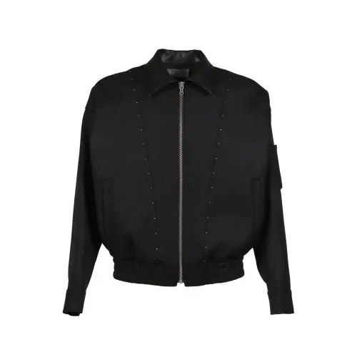 CEDARWOOD STUDDED WOOL BOMBER