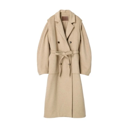 ALEXIA STAM Tuck Sleeve Wool Long Coat