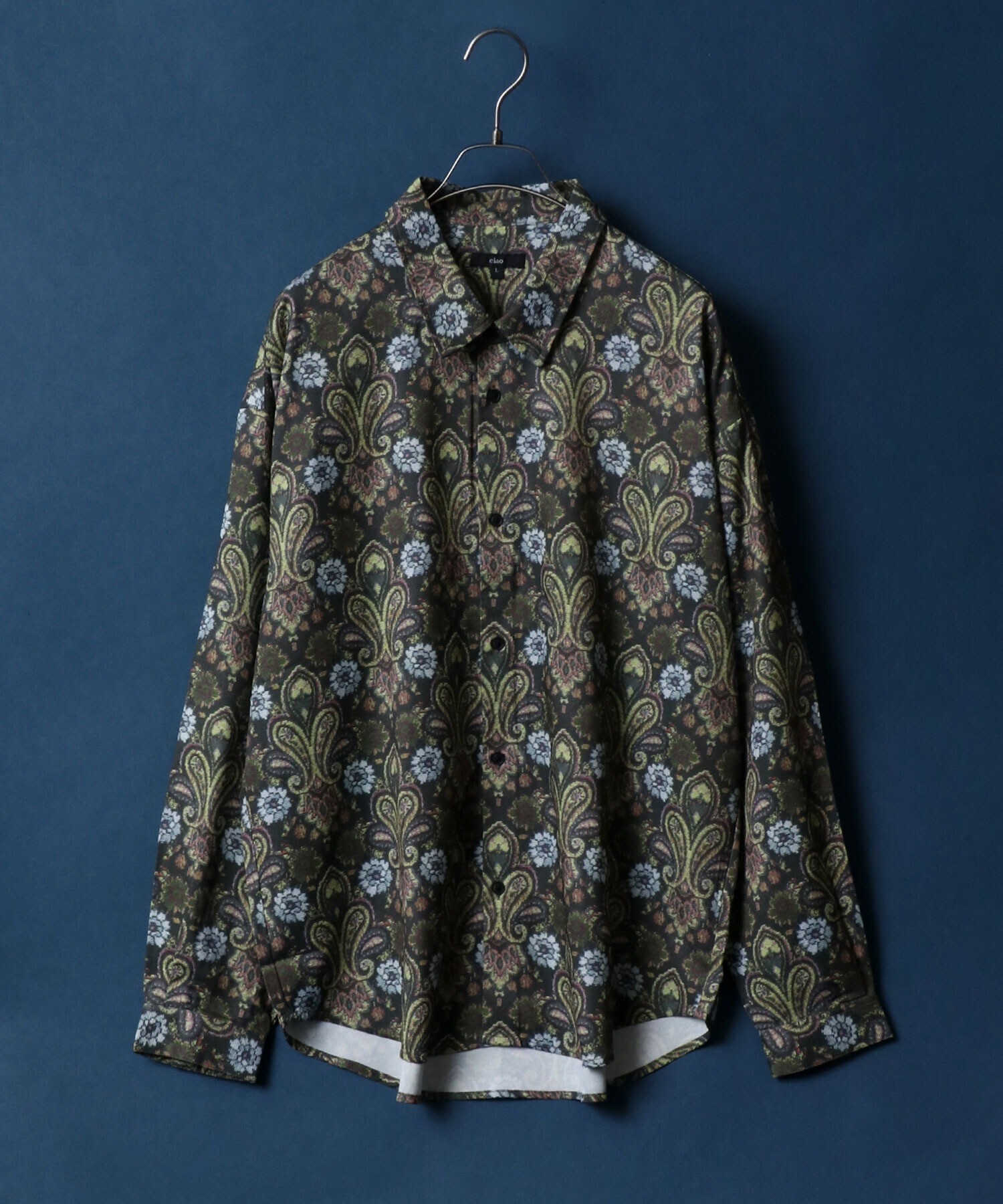 ANPAS Georgette Total Pattern Print Big Silhouette Thickness Shirt