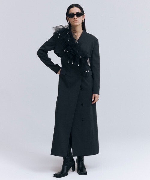 JOSE MOON SHAPE WAIST TAILORED DRESS/シェイプウエストテーラードドレス