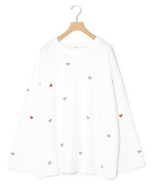 Alley by w closet 【Alley】ハート刺繍クルーネックロンT