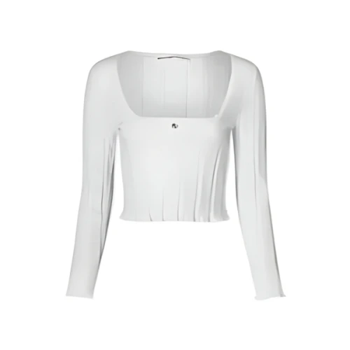 Alexander Wang LOGO POINTELLE LONG SLEEVE TOP