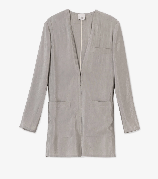 ALYSI BLAZER WITHOUT COLLAR LINEN Sage