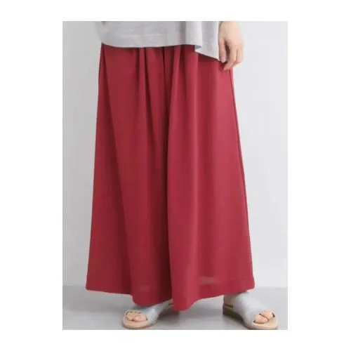 conges payes ジャージーギャザーワイドパンツ