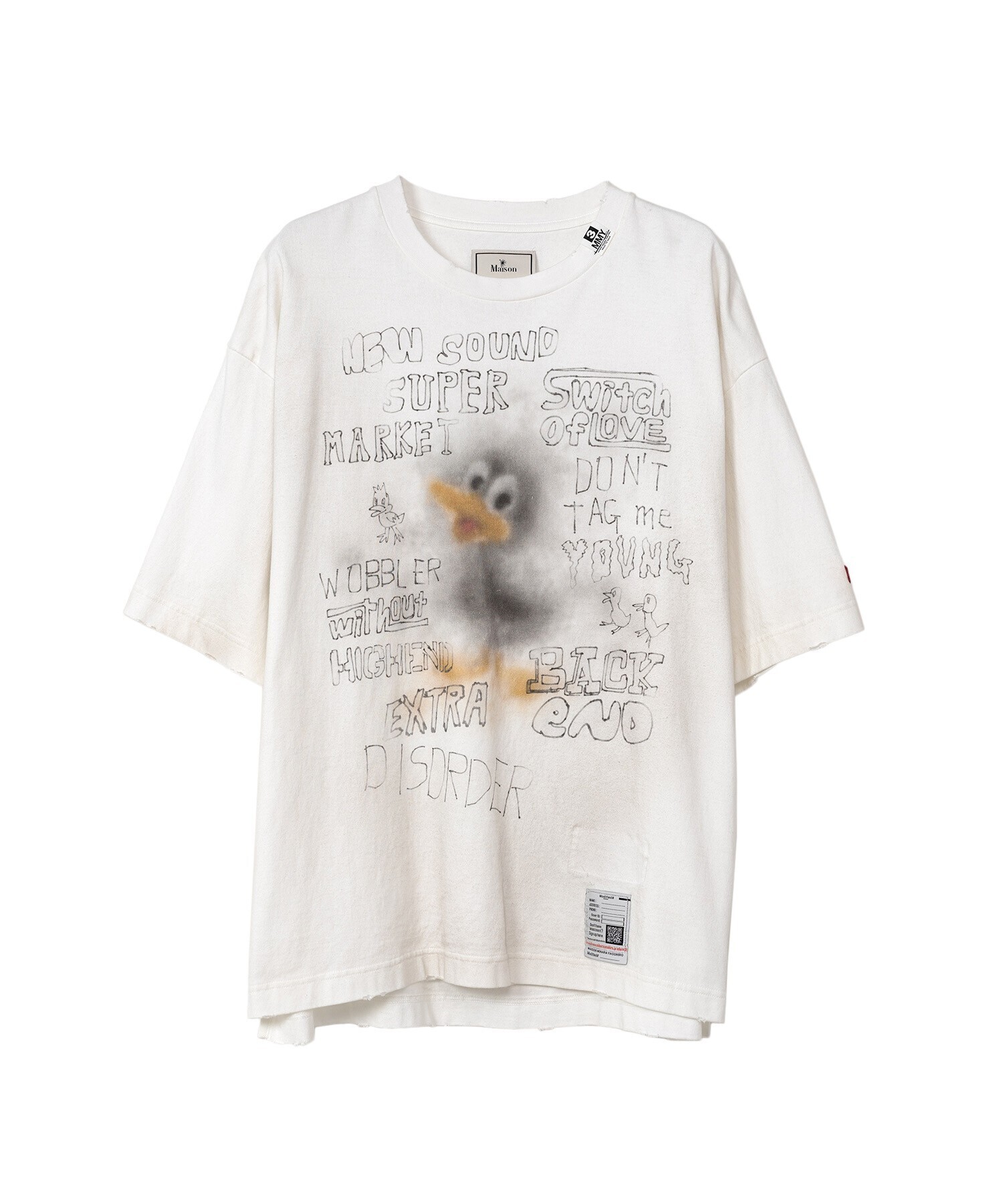 Maison MIHARA YASUHIRO Duck Printed Distressed T-shirt