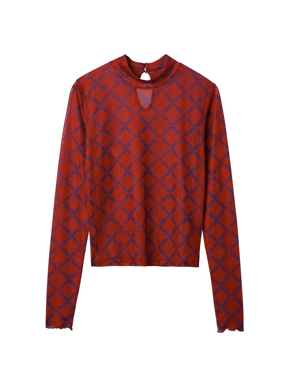 PAMEO POSE NERD PATTERN SHEER LONG T