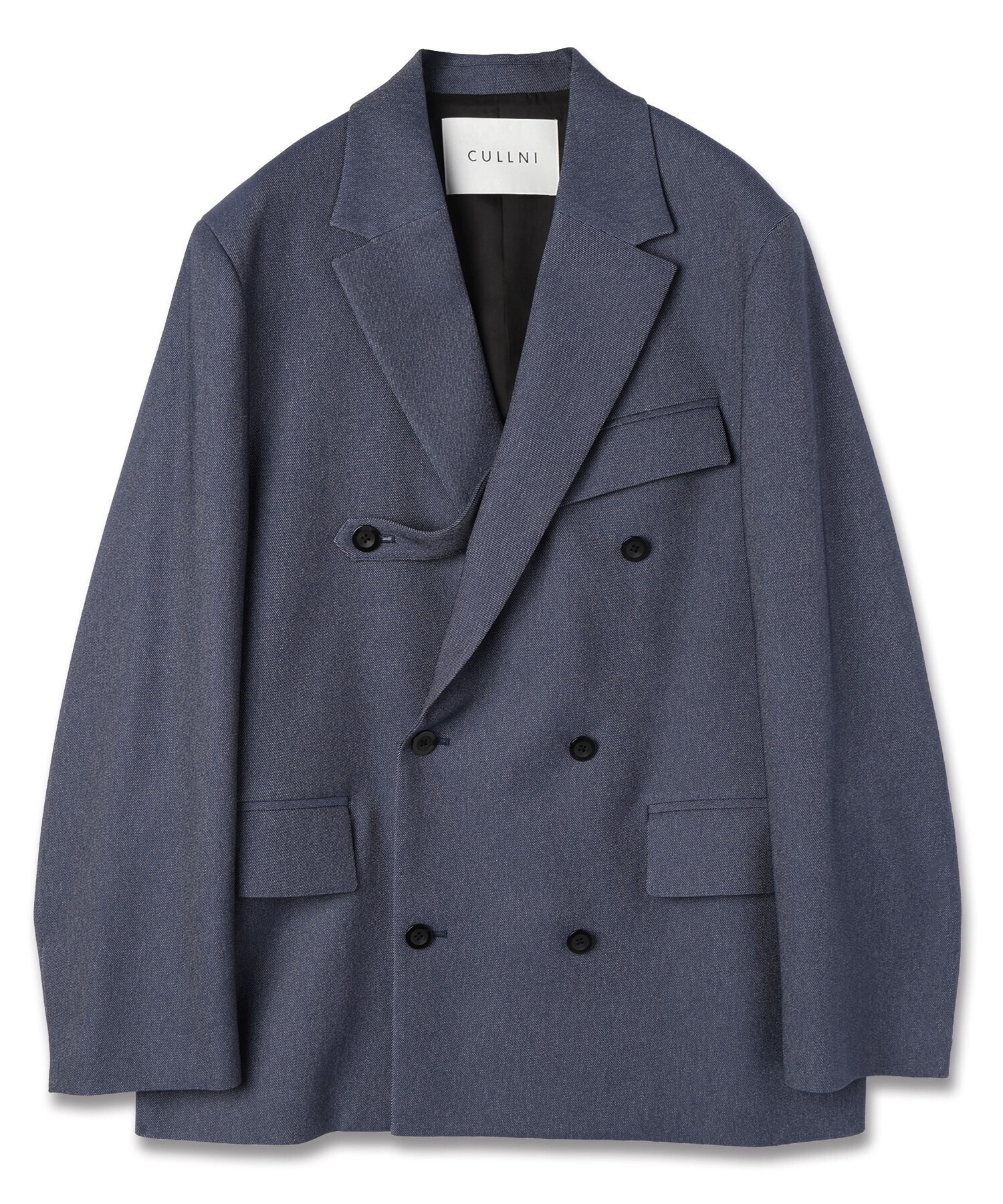 CULLNI Faux Denim Slant Belt Tailored Jacket