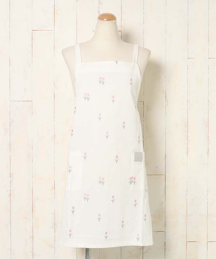 Bleu Bleuet フラワービュッフェ刺繍エプロン