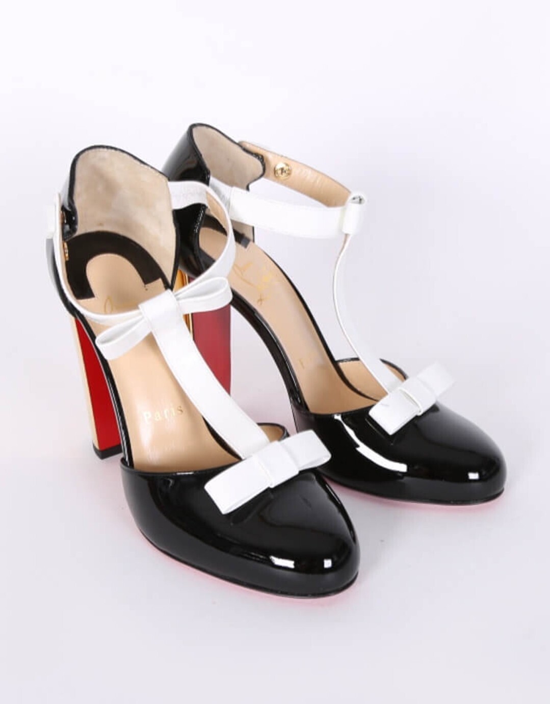 Christian Louboutin Zerlita Patent Metal Heel Pumps Noir 37