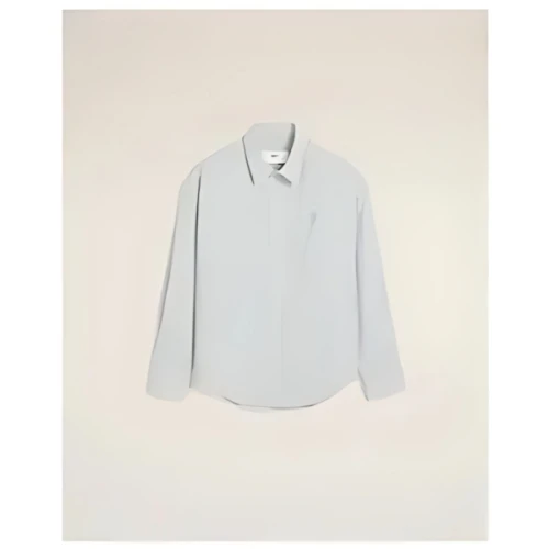 AMI Paris ブルー コットン ボクシーフィット シャツ