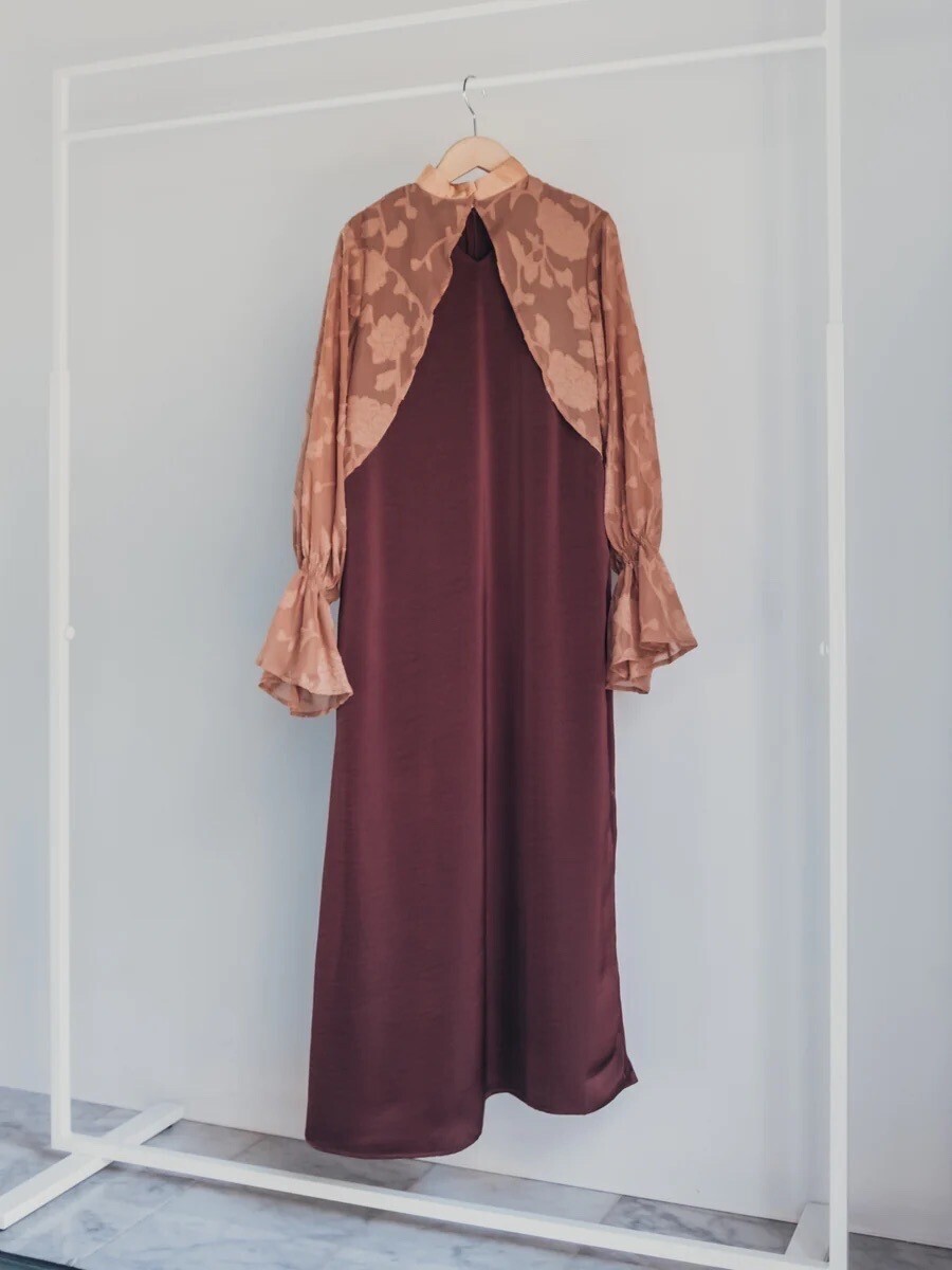 sahara Sheer Jacquard Docking Dress