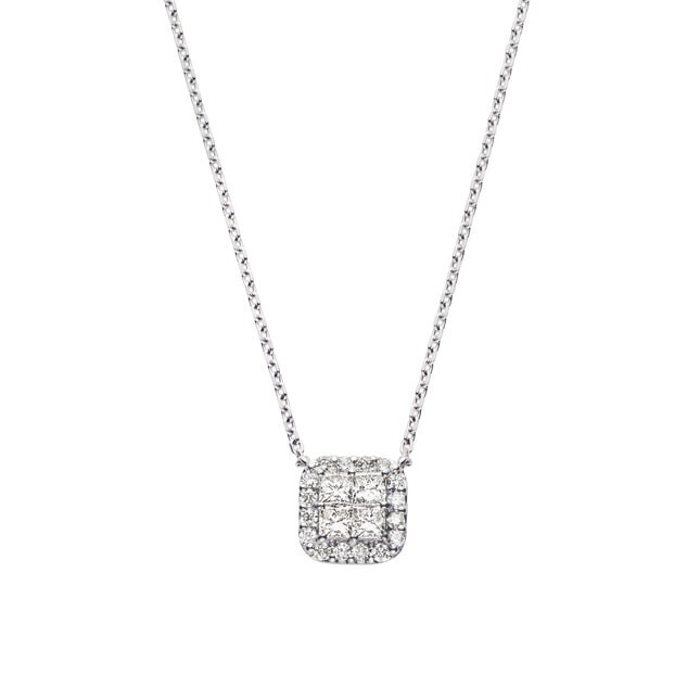 Vendome Aoyama プリンセスカット ダイヤモンド ネックレス