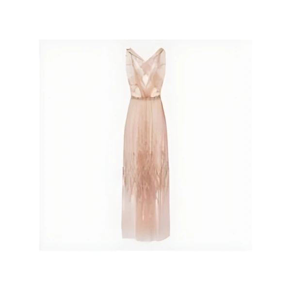 Elisabetta Franchi Tulle red carpet dress with chevron pattern sequin embroidery