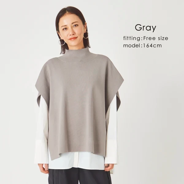 ever closet バックオープン ニットジレ