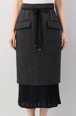 PONTI GLEN CHECK LAYERED SKIRT