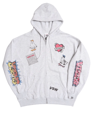 VISION STREET WEAR Graffiti Print Hoodie