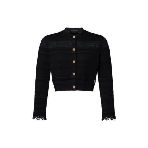 LOUIS VUITTON Lace Insert Knit Cardigan