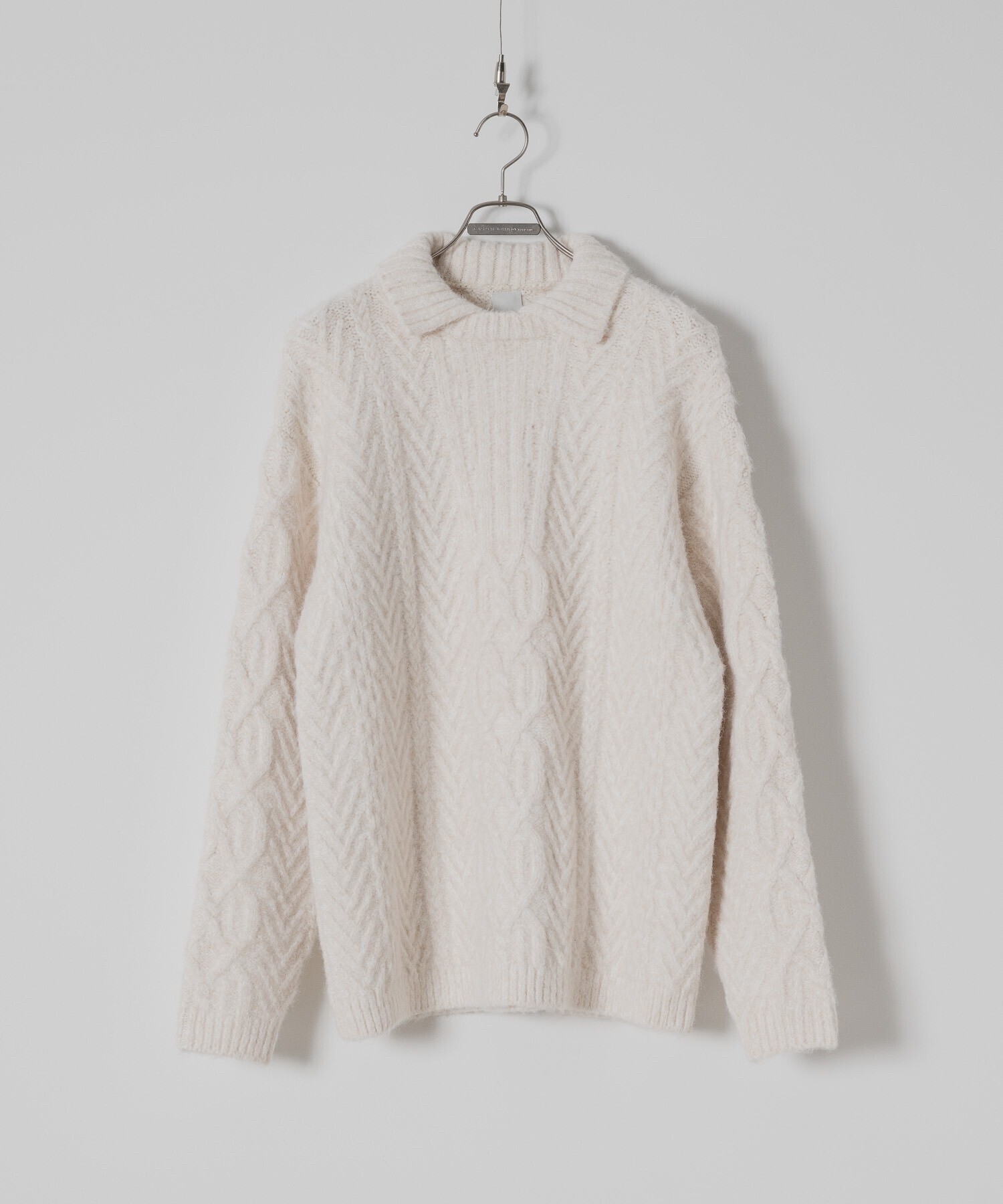 Casper John Crew & collar cable sweater/クルーアンドカラーケーブルセーター