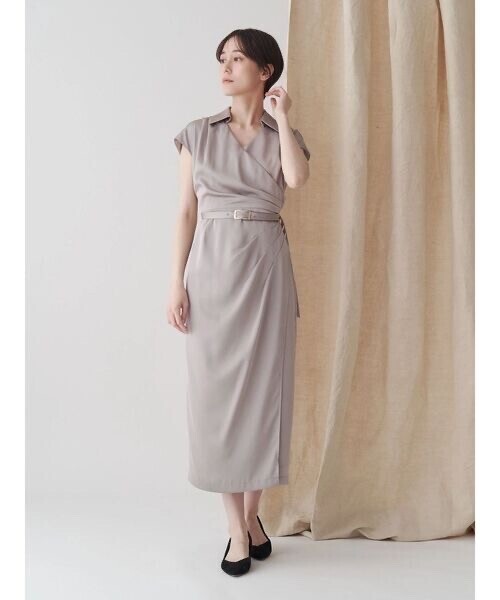 TONAL タックカシュクールフレンチワンピース