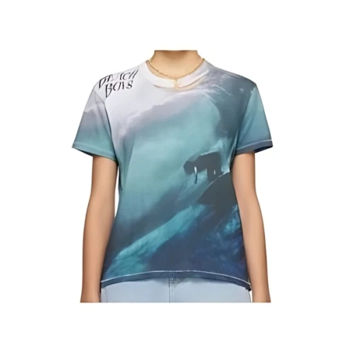 ERL ブルー プリントTシャツ