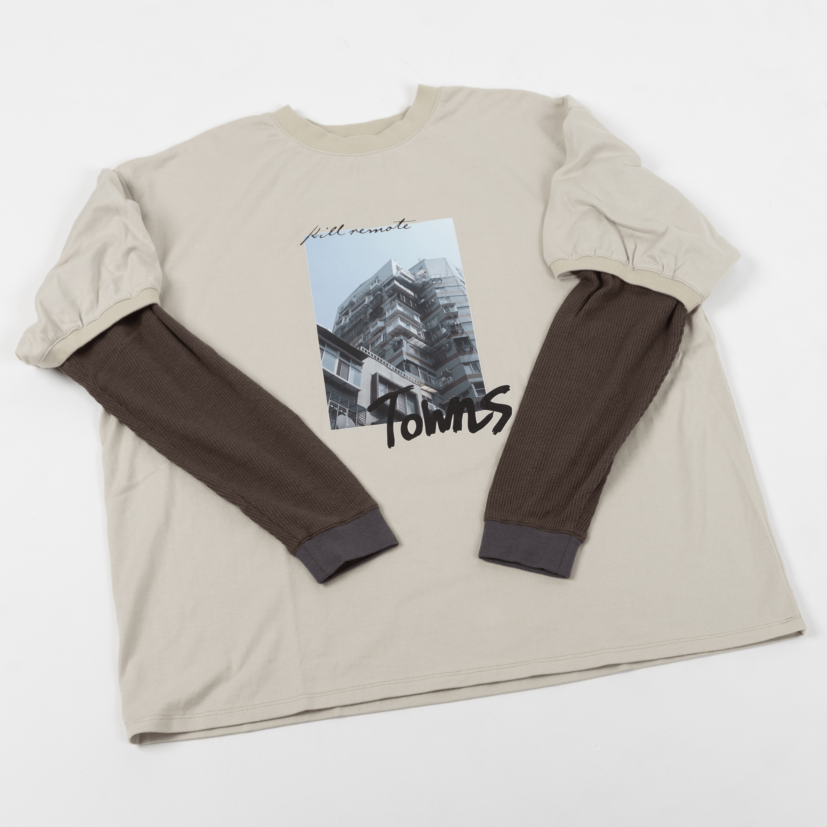 killremote レイヤードスリーブTシャツ（ベージュ）