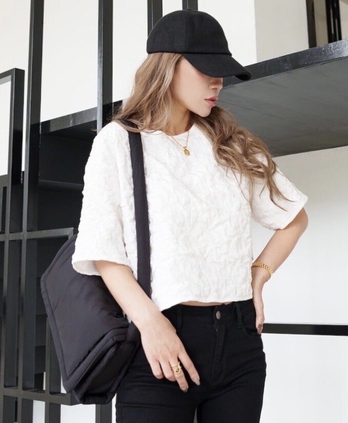 Glam Lips ジャガード ハーフスリーブ TOPS