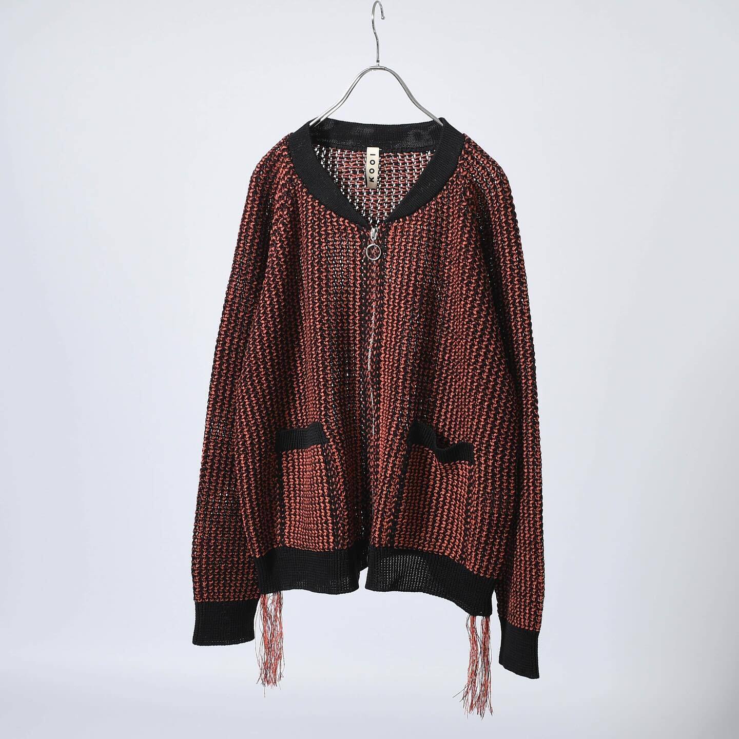 KOOI TWO TONE KNIT BLOUSON