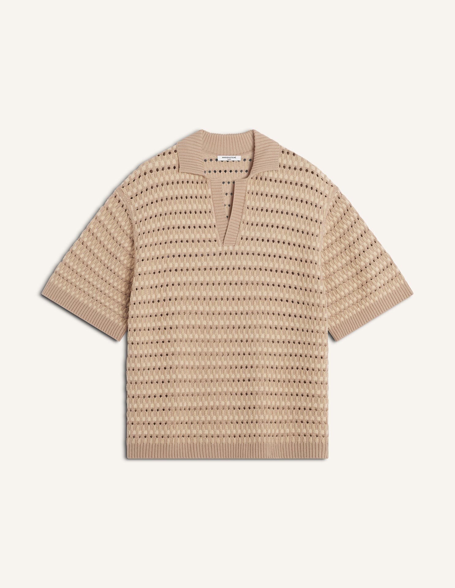 Maison Kitsuné バスケット ウィーブ ニット ポロ
