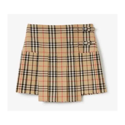 BURBERRY プリーツ チェック ウールミニキルト