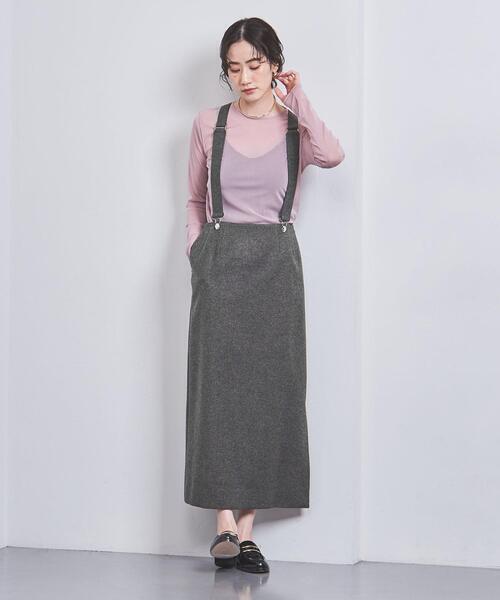 THE RERACS サスペンダー ロングスカート