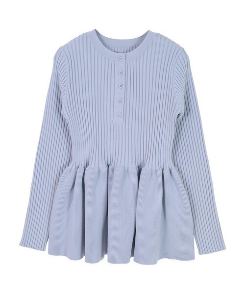 miette miette  ヘンリーネックペプラムニット
