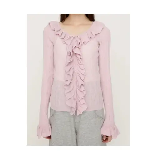 SLY FRONT FRILL KNIT トップス