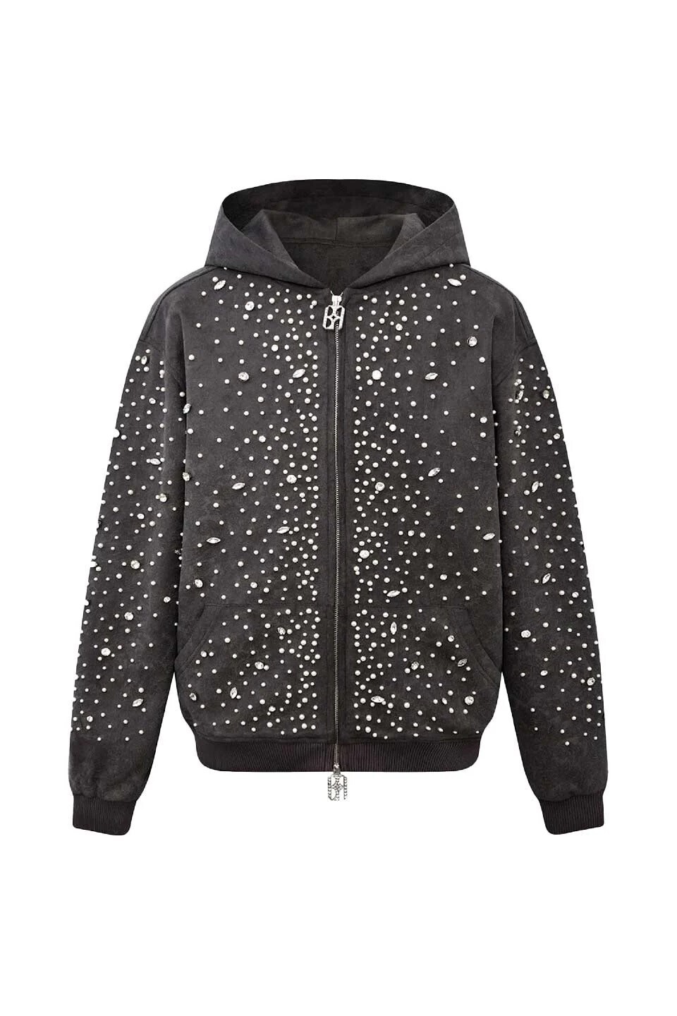 Birth Of Royal Child CASHEW FLOWER TEXTUREPEARL ZIPPER HOODIE
