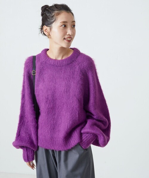 FREAK'S STORE 限定展開　カラー シャギー ニット ショート プルオーバー