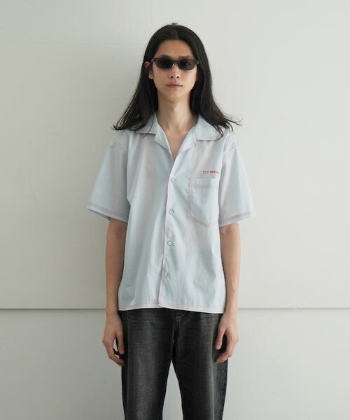 TTT MSW TTT MSW Open coller shirt "BLUE"
