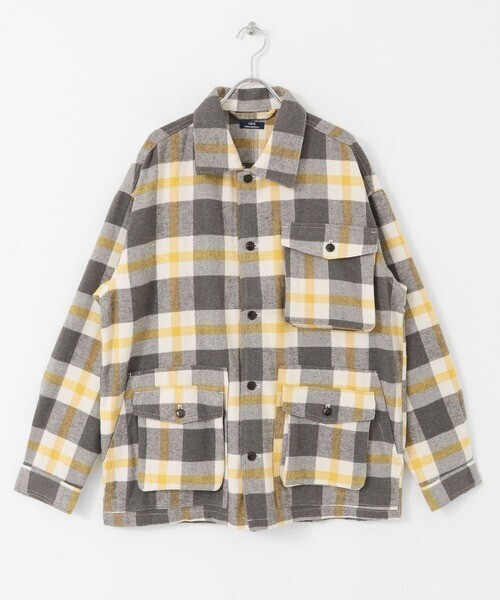 ITEMS URBANRESEARCH フランネル チェック フィッシングシャツジャケット
