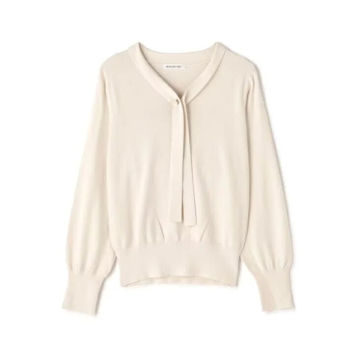 NATURAL BEAUTY BASIC ハトメポイントボウタイニット