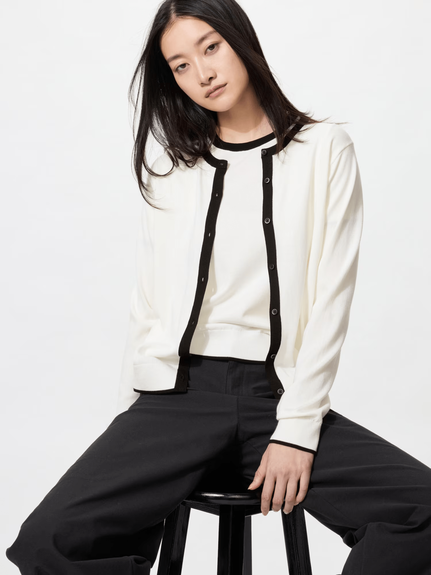 UNIQLO UVカットクルーネックカーディガン/ウォッシャブル