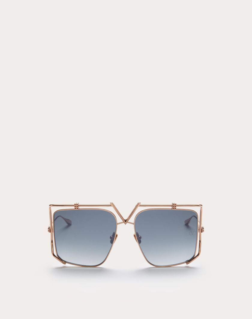 VALENTINO 「V-LIGHT」オーバーサイズ スクエア チタンフレーム