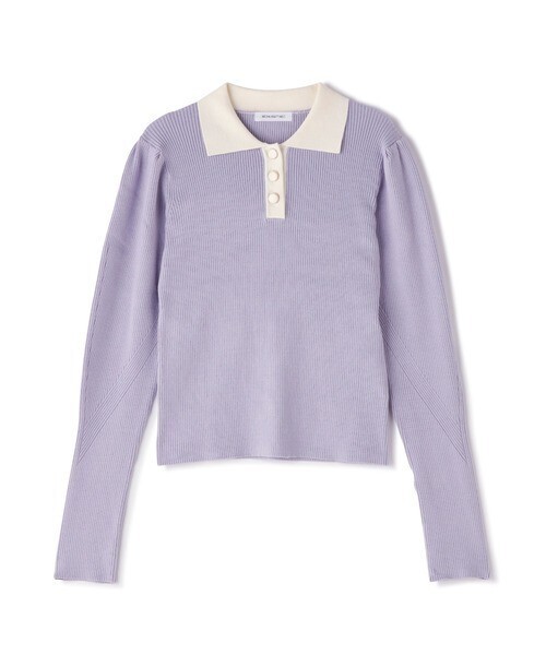 NATURAL BEAUTY BASIC バイカラーポロニット