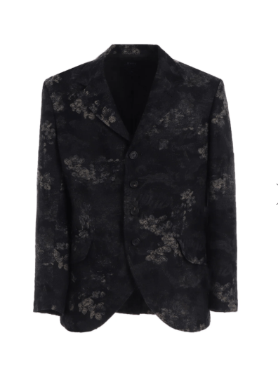 Yohji Yamamoto FADED FLORAL JACQUARD JACKET